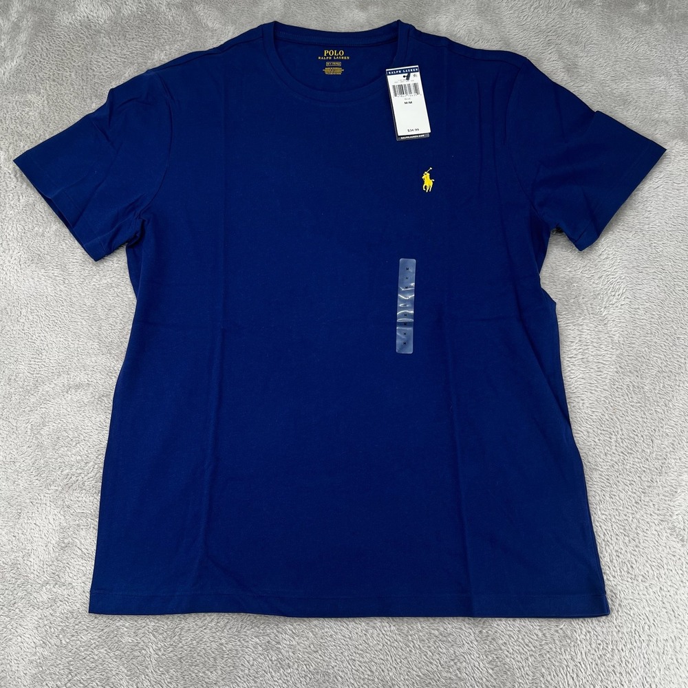 NWT Polo Ralph Lauren Mens T-Shirt Medium Blue Short Sleeve MSRP $54.95